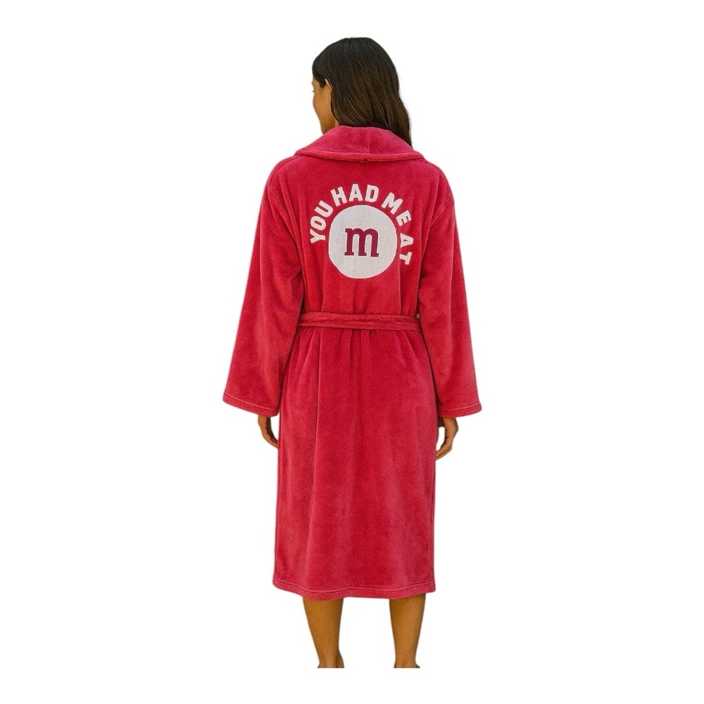 M&M'S “YOU HAD ME AT M” Plush Cozy Robe Hot Pink